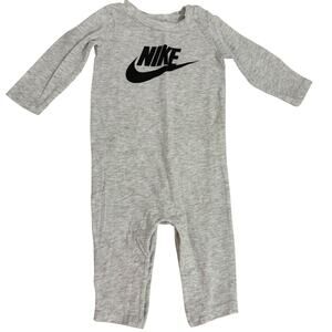 Nike Heather Gray Long Sleeve Jumpsuit Romper Size 6 Months